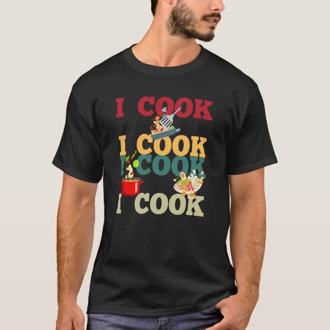 Camiseta Cocinando recetas de comida ollas y alvéolas que c (Anverso)