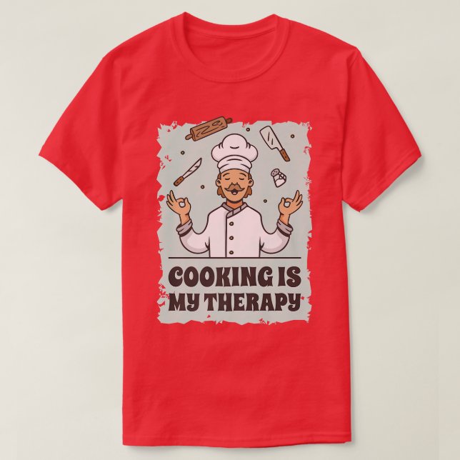 Camiseta cocinar es mi terapia 156 (Diseño del anverso)