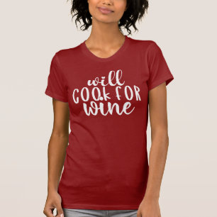 Camiseta Cocinará Vino Cita cómica para beber humor