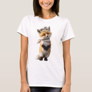 Camiseta Cocinero bebé zorro adorable en toque y corbata