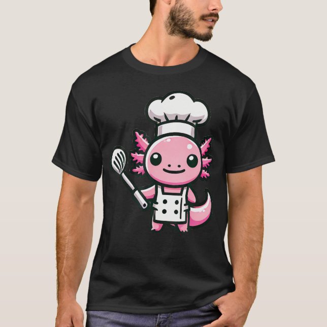 Camiseta Cocinero Cute Axolotl (Anverso)