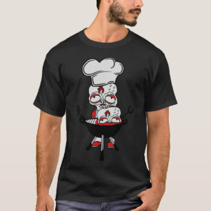 Camiseta cocinero de cocina zombie parrillada de parrillada