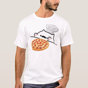 Camiseta Cocinero de la pizza del gato del bongo