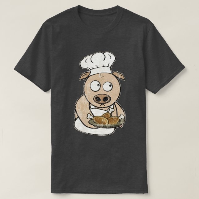 Camiseta Cocinero del cerdo (Diseño del anverso)