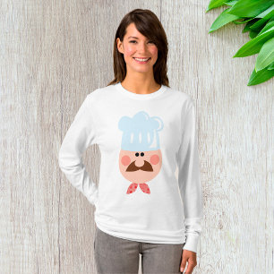Camiseta Cocinero Italiano con Bigote y Sombrero