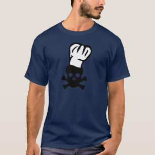 Camiseta cocinero negro de la cabeza de los cocineros del