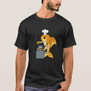 Camiseta Cocinero Pez Dorado Cita Irónica Cute Pez Cocinand