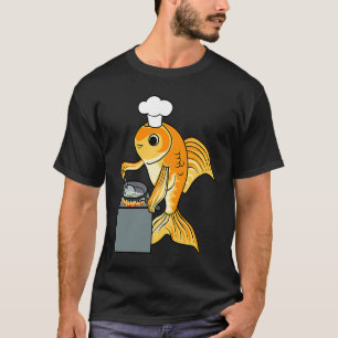Camiseta Cocinero Pez Dorado Cita Irónica Pescado Lindo Coc