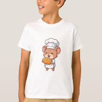 Cocinero Ratón Lindo Sosteniendo Pan Fresco Niños
