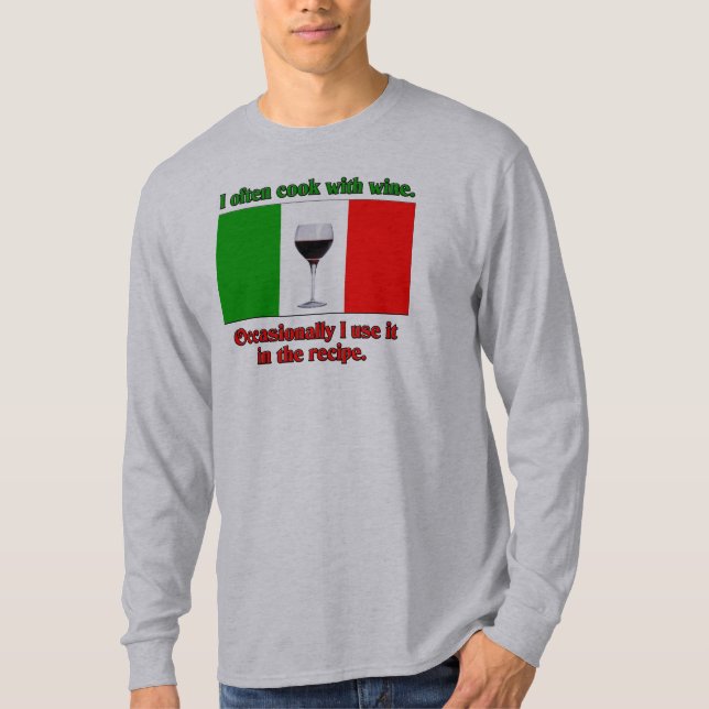 Camiseta Cocino a menudo con el vino (Anverso)