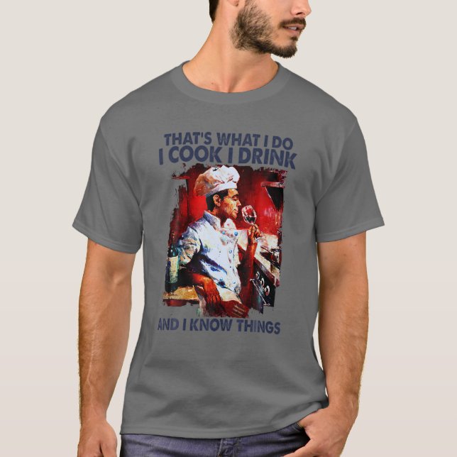 Camiseta Cocino, Bebí Y Sé Cosas, Aplicación De Cocina (Anverso)