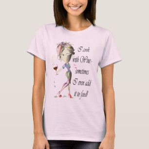 Camiseta Cocino con el vino, añado a veces al regalo