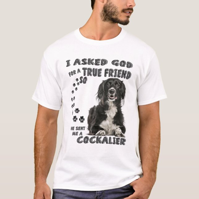 Camiseta Cockalier Spaniel Quote Mom Dad Print, Cocker Cava (Anverso)
