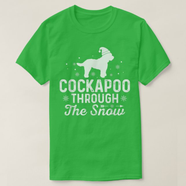 Camiseta Cockapoo a través de la nieve Navidades Graciosos  (Diseño del anverso)