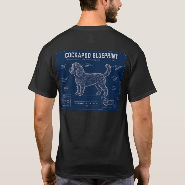Camiseta Cockapoo Blueprint – Regalo divertido par (Reverso)