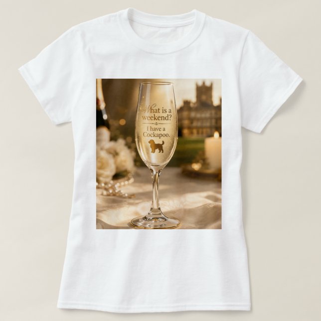 Camiseta Cockapoo Champagne Glass | Funny Dog Lover Gift (Diseño del anverso)