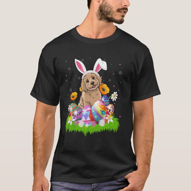 Camiseta Cockapoo perro caza de huevos de Pascua conejo ore (Anverso)