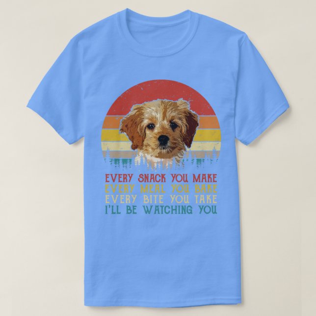 Camiseta Cockapoo Retro Cada Snack Que Se Sirve Cada Comida (Diseño del anverso)