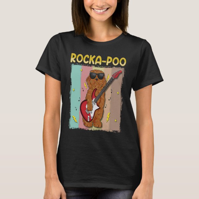 Camiseta Cockapoo Rockstar Rocka Poo Dog  Blues Master (Anverso)