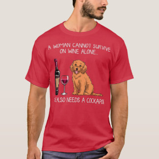 Camiseta Cockapoo y vino Perro gracioso 