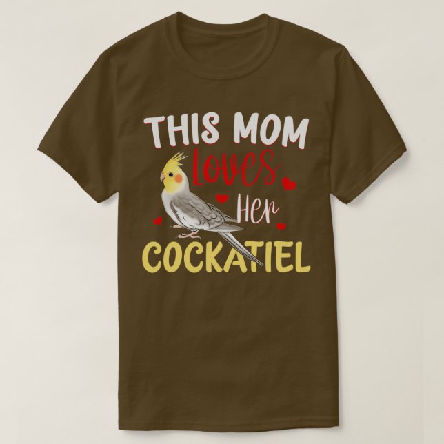 Camiseta Cockatiel Cockatoo Lutino Parrot Quarrion Madres (Diseño del anverso)
