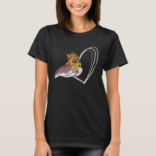 Camiseta Cockatiel Half Love Heart Cockatiel Bird Owner Par