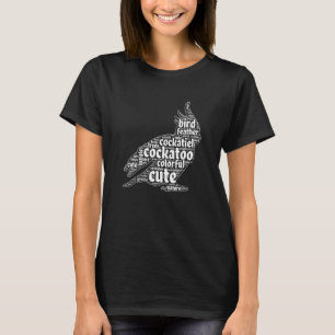 Camiseta Cockatiel Parrot Bird Animal Cockatoo Word Cloud
