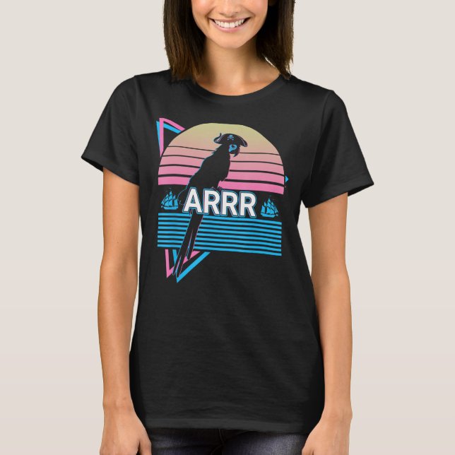 Camiseta Cockatiel Parrot Retro Arrr (Anverso)