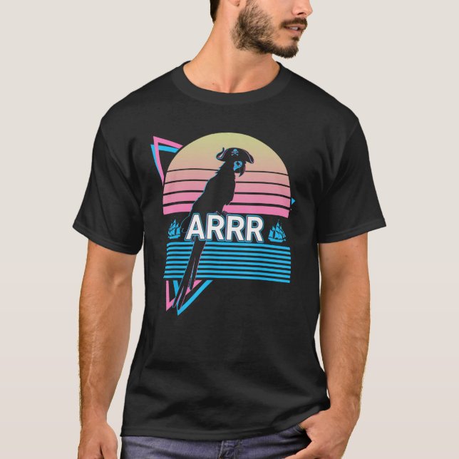 Camiseta Cockatiel Parrot Retro Arrr (Anverso)