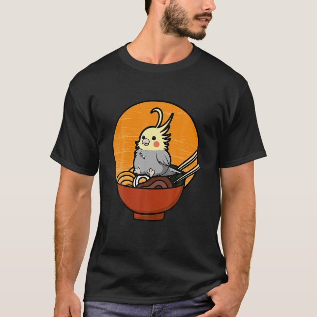 Camiseta Cockatiel Ramen Funny Lutino Cockatoo Parrot Bird (Anverso)