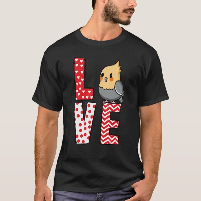 Camiseta Cockatiel Valentines Day Love Valentine Cute Heart (Anverso)