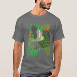 Camiseta Cockatiel with leaves