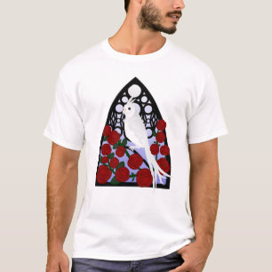 Camiseta Cockatiel y rosas