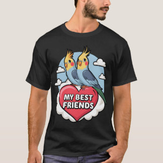 Camiseta Cockatiels Mis mejores amigos nubes del corazón di