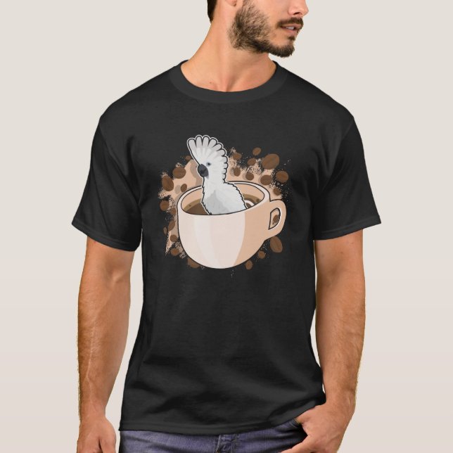 Camiseta Cockatoo De Paraguas En La Copa Del Café Mascota L (Anverso)