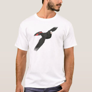 Camiseta Cockatoo negro atado rojo
