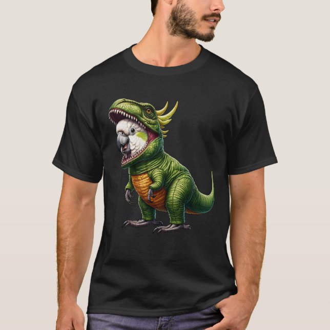 Camiseta Cockatoo Parrot Con Un Juego De Dinosaurios Funny (Anverso)