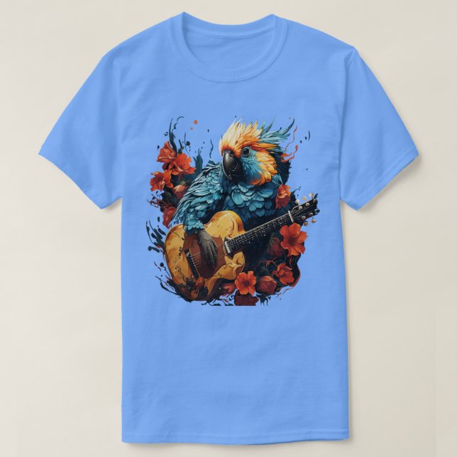 Camiseta Cockatoo tocando guitarra (Diseño del anverso)
