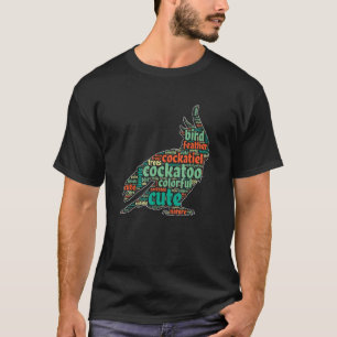 Camiseta Cockatoo Word Cloud Cockatiel Parrot Bird