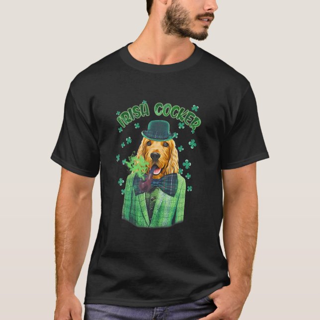 Camiseta Cocker Dog Shamrock Clover (Anverso)