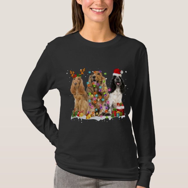 Camiseta Cocker inglés español Perro reno Christma (Anverso)