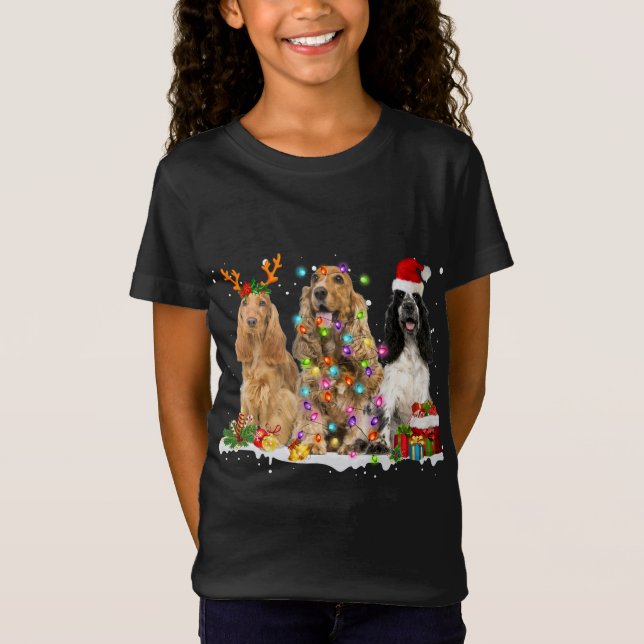 Camiseta Cocker inglés español Perro reno Christma (Anverso)