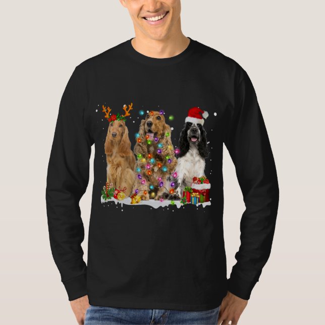 Camiseta Cocker inglés español Perro reno Christma (Anverso)