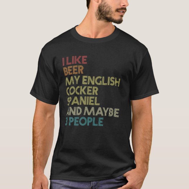 Camiseta Cocker inglés Spaniel Dueño de Perros Beer Lover V (Anverso)