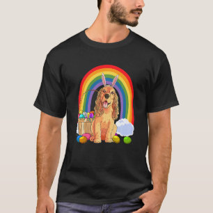 Camiseta Cocker inglés Spaniel Easter Eggys Conejo de Conej