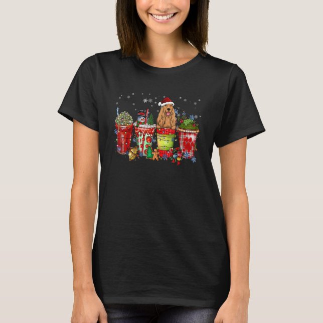 Camiseta Cocker Inglés Spaniel Iced Latte Snowmen Sweets S (Anverso)