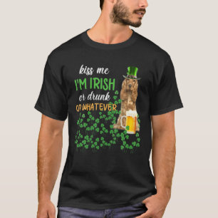 Camiseta Cocker inglés Spaniel me besa soy irlandés o ebrio