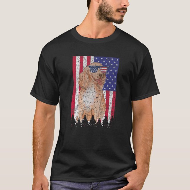 Camiseta Cocker inglés Spaniel Patriotic Dog USA Pride Ame (Anverso)