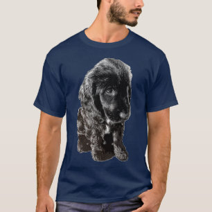 Camiseta Cocker inglés Spaniel Perro de Cachorro Negro Ador