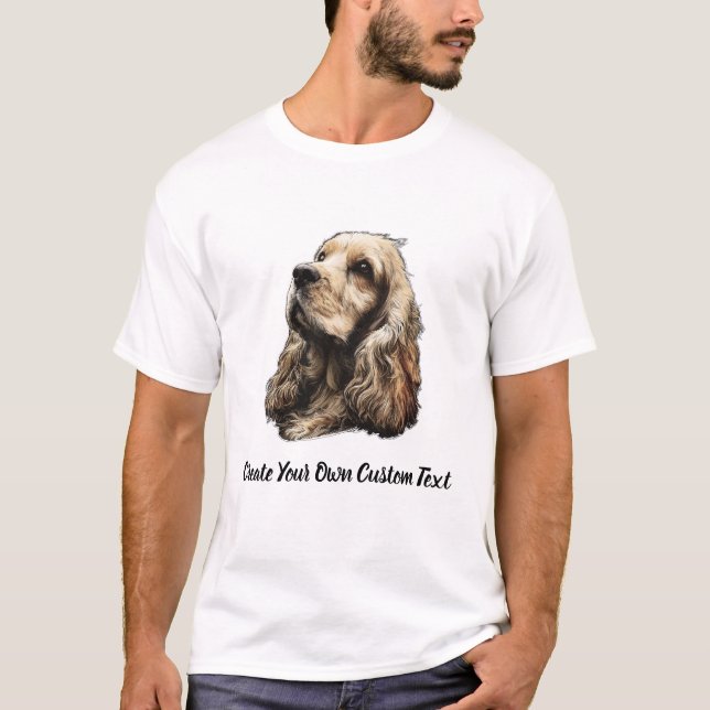 Camiseta Cocker Spaniel Americano Crea tu Propio Texto Pers (Anverso)